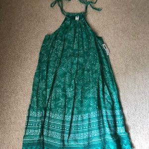 Green and white simmer dress